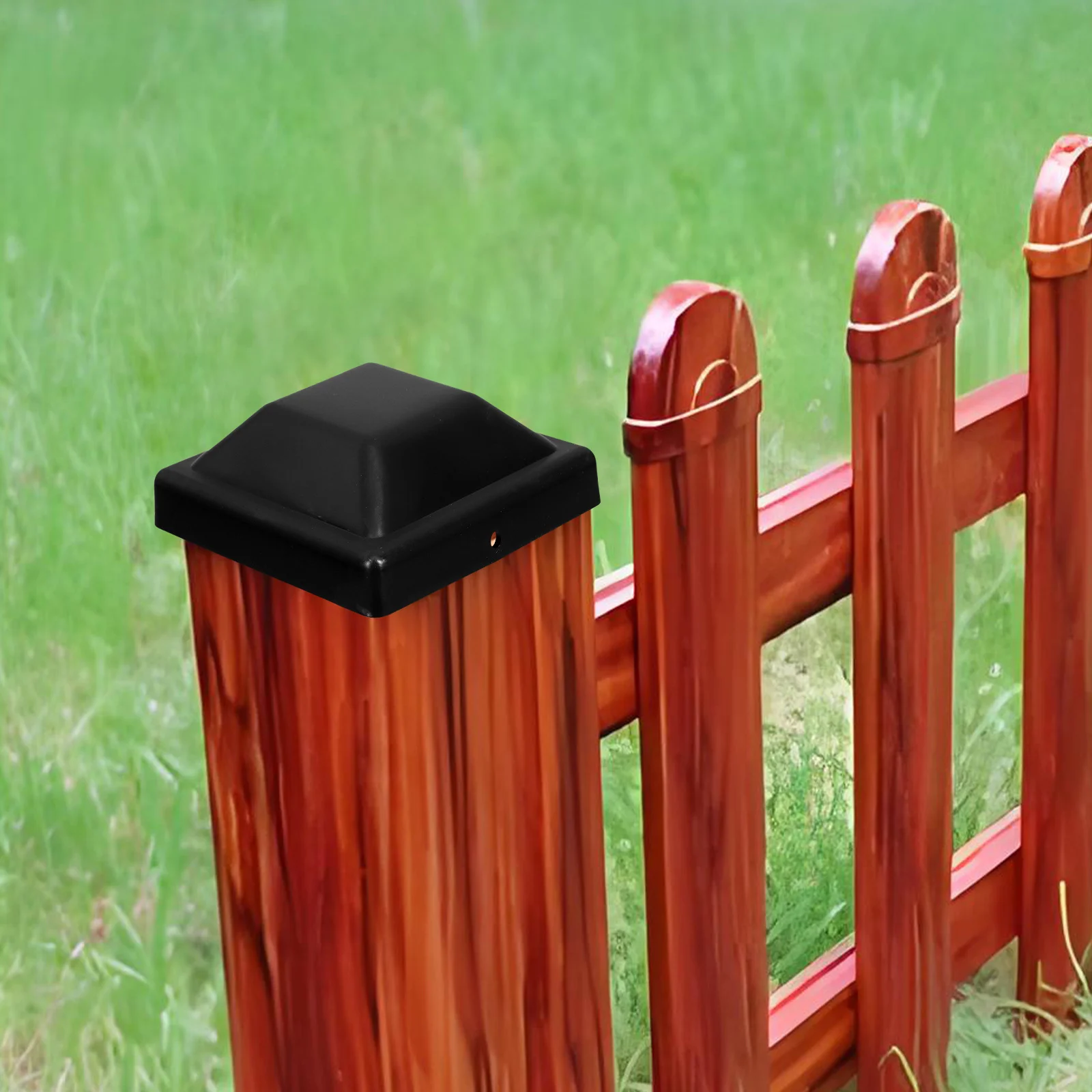 12 Uds. Tapas de poste de valla cubiertas protectoras de plástico negras para exteriores para tapas de plástico de poste de cubierta de poste de valla de madera