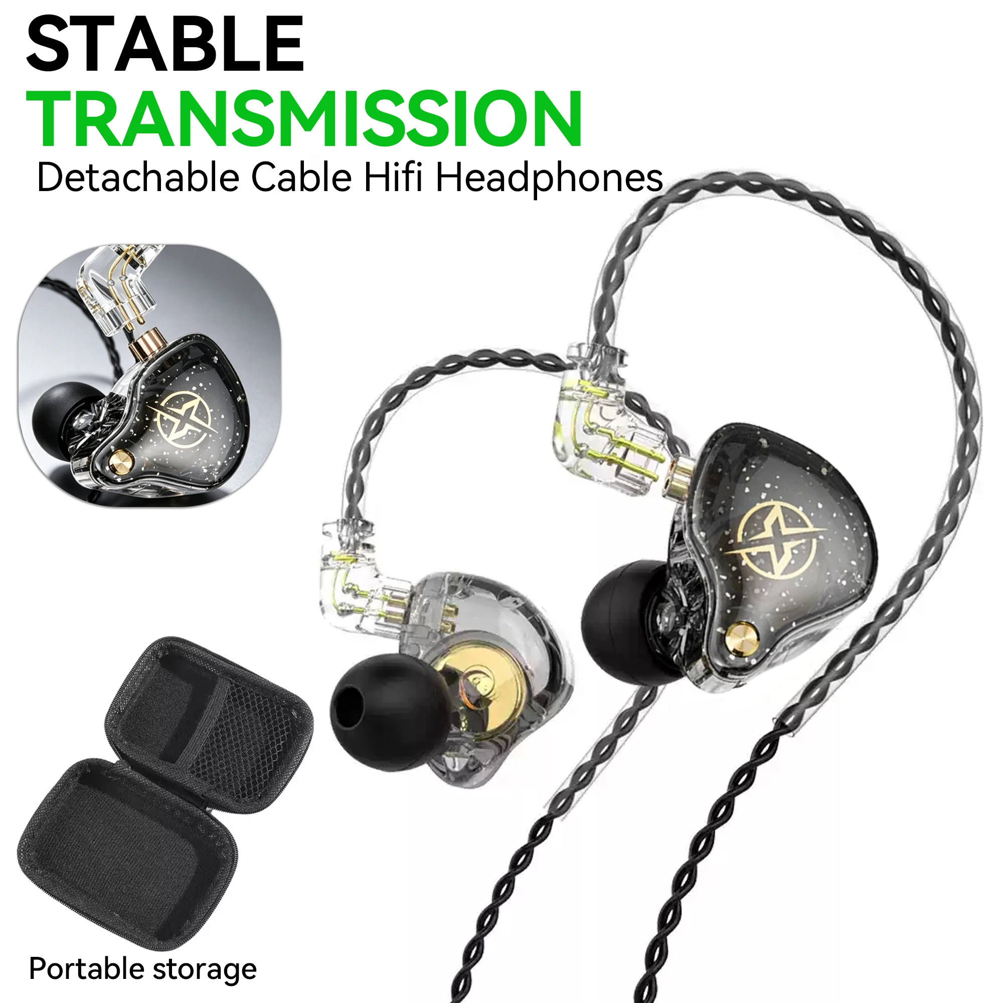 PAULKITSON PSM1000 Wireless In-Ear Monitor System Stereo Dual Channel Personal IEM Stage Monitoring 542-578MHz with Earphones