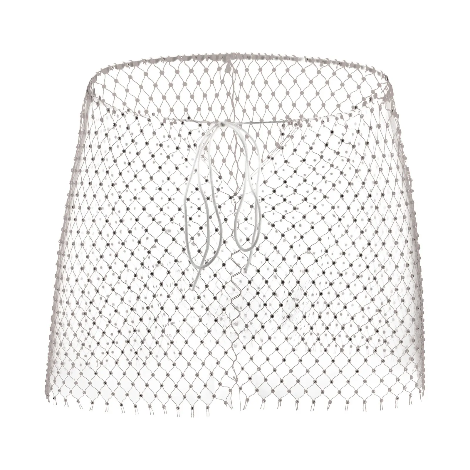 CLEVER-MENMODE Fishnet Sexy Boxers Panties Men Transparent Mesh Shorts Rhinestone Culottes See-Through Lingerie Underpants Loose