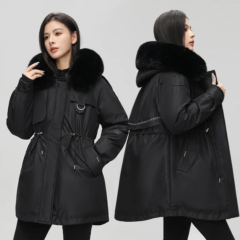 

Parkas Apparel Womens Autumn Travel Feathers Baffled Y2K Deconstructed Stiff Modern Cinched Elongated Rounded Neckline Gym Trend
