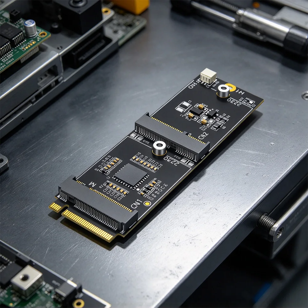 Key-M Based Adapter Card Supporting For NVMe SSD and Key-E Module with Plug-and-Play Functionality and No Drivers