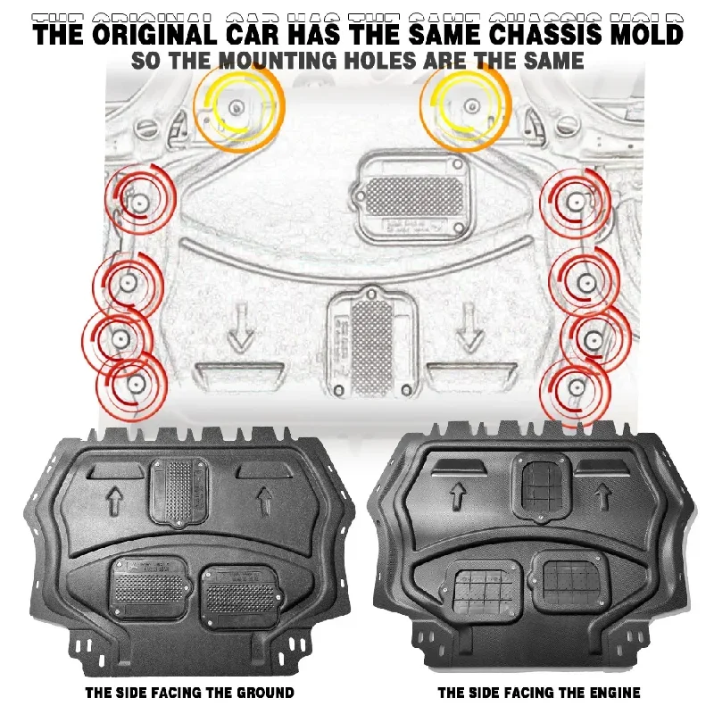 แผ่นบังโคลนรถแผ่นบังโคลนสำหรับ VW Jetta 2006-2018ใต้เครื่องยนต์