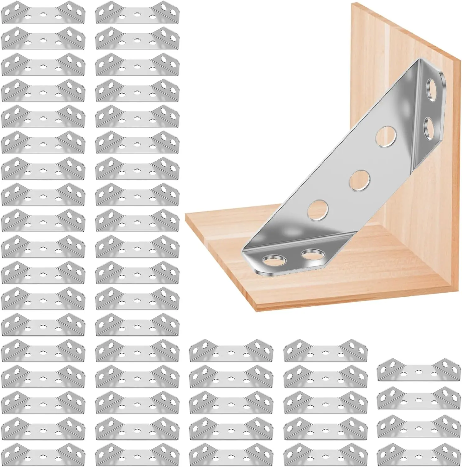 Angle Code Corner Brackets, Stainless Steel Furniture Angle Shelf Furniture Connector, Cabinet Support Fixing Frame Corner Brace