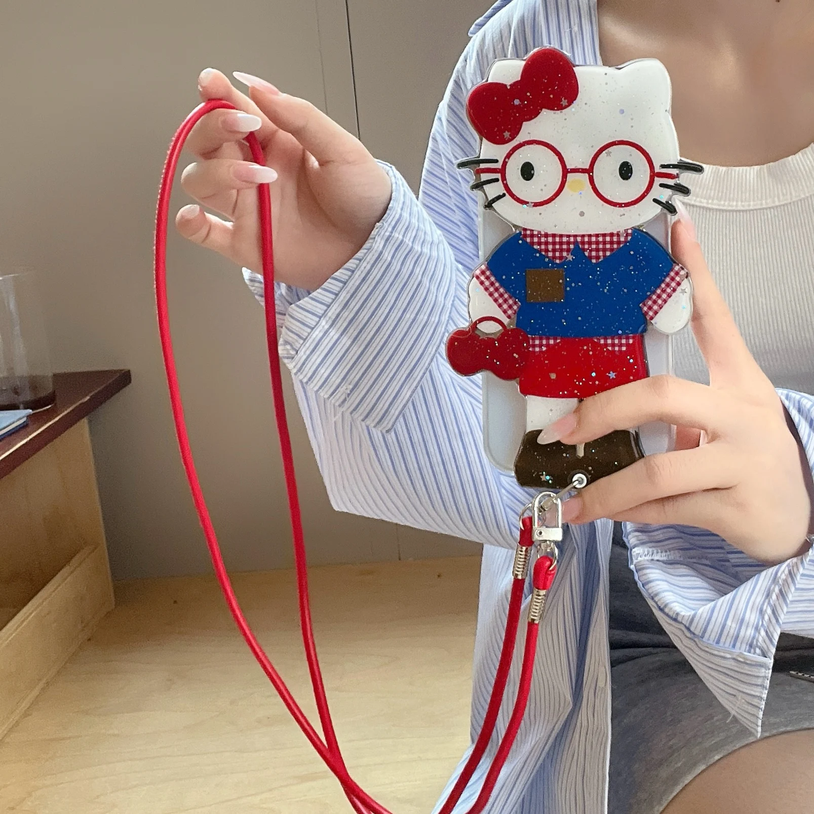 

Чехол для мобильного телефона с милыми длинными ногами и шнурком Hellokittys для IPhone 16, подходит для 16, 15, 14, 13 Pro Max, чехол