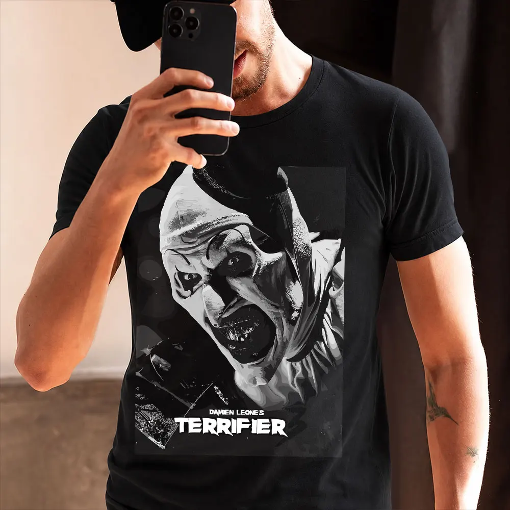 Retro Horror Movie Terrifier Art The Clown Killer Scary Halloween Gift T Shirt 0805 Short Sleeve Graphic clothes All size tops