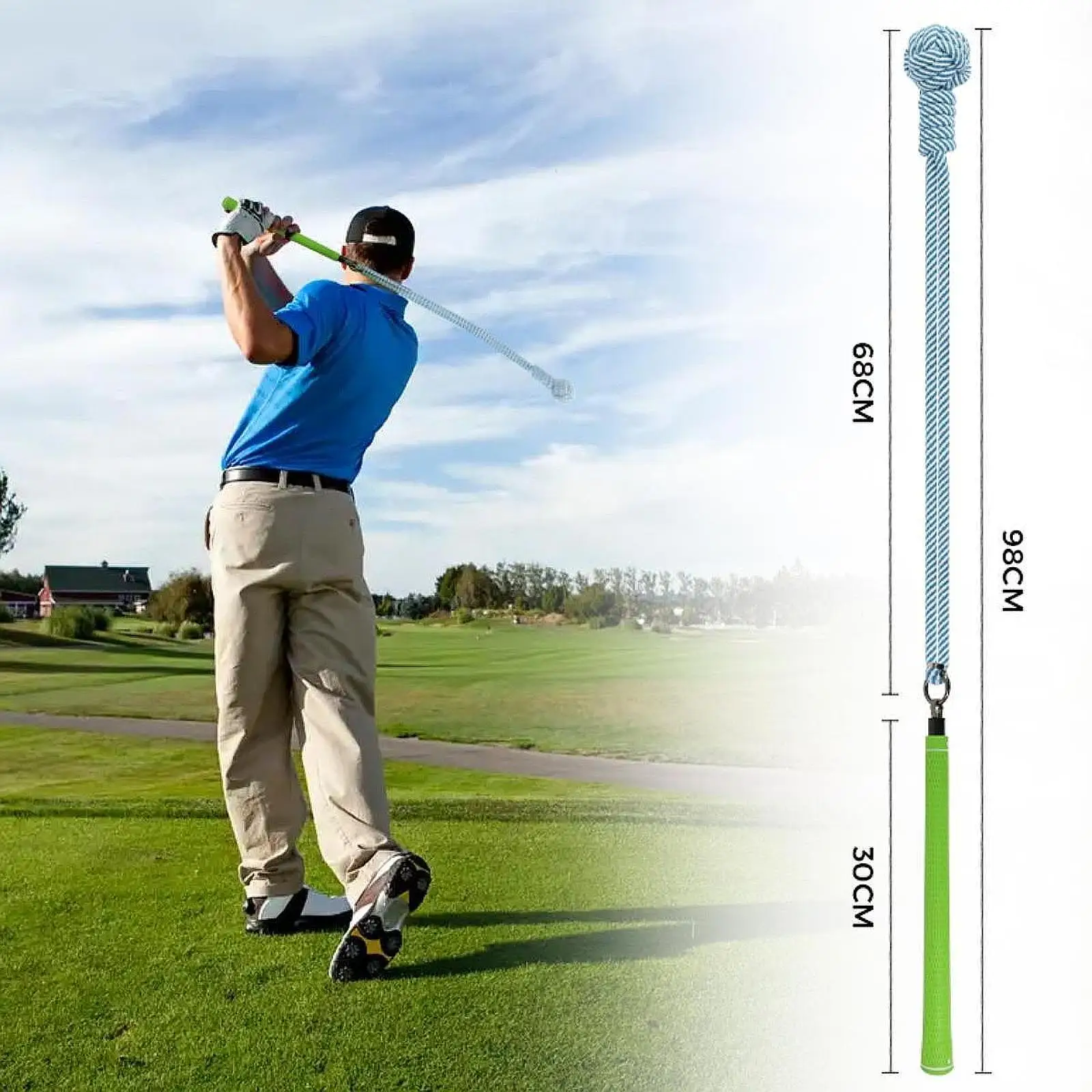 

Golf Swing Trainer Portable Golf Swing Practice Rope for Outdoor Beginner