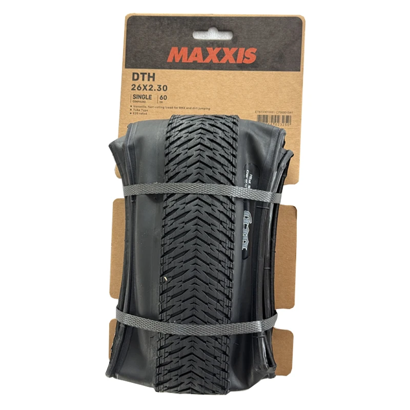 MAXXIS DTH 26-Inch Mountain Bike Tire 26x2.3 Foldable Tread Pattern for Off-Road Cycling BMX, Dirt Jump, Pump Track, Urban