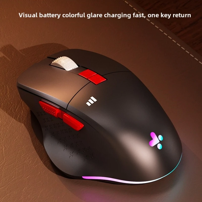 

USB Wireless Gaming Mouse 7Keys Backlit Ergonomic Rechargeable 1600 DPI Backlight Adjustable 2.4G/Bluetooth Mice Power Display