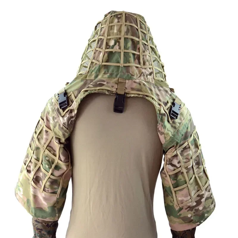 Airsoft Ghillie Suit Tactical Sniper Camo Ghillie Viper Hood Clothes Multicam Jungle Outdoor Hunting Shooting Ghillie Suit Coat