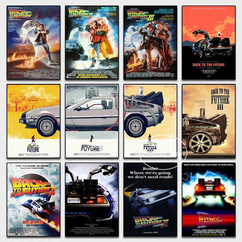 Back To The Future Poster Classic Movie Canvas Print Painting and Picture for Modern Family Living Room Wall Art Room Decor Gift