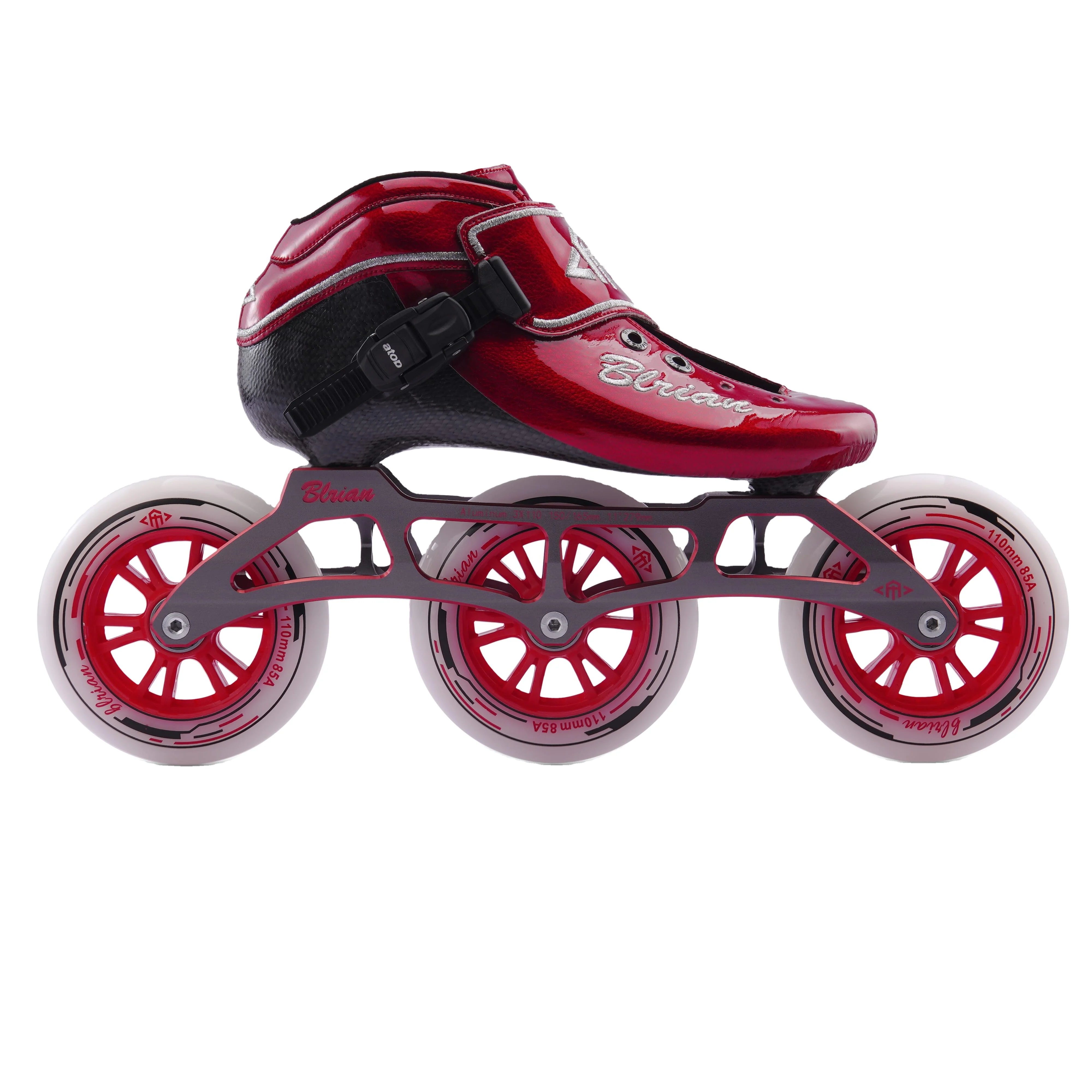 3 Wheels Carbon Fiber Aluminum Alloy Frame Speed Skates Blue White Red Black Pink Roller Shoes Skates Speed Microfiber Rolling