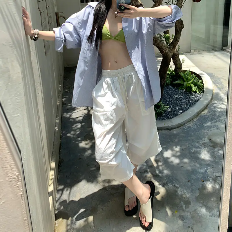 Commuter Shorts 2025 Spring and Summer Loose Casual American Retro Five-point Women's Shorts with Wide Legs