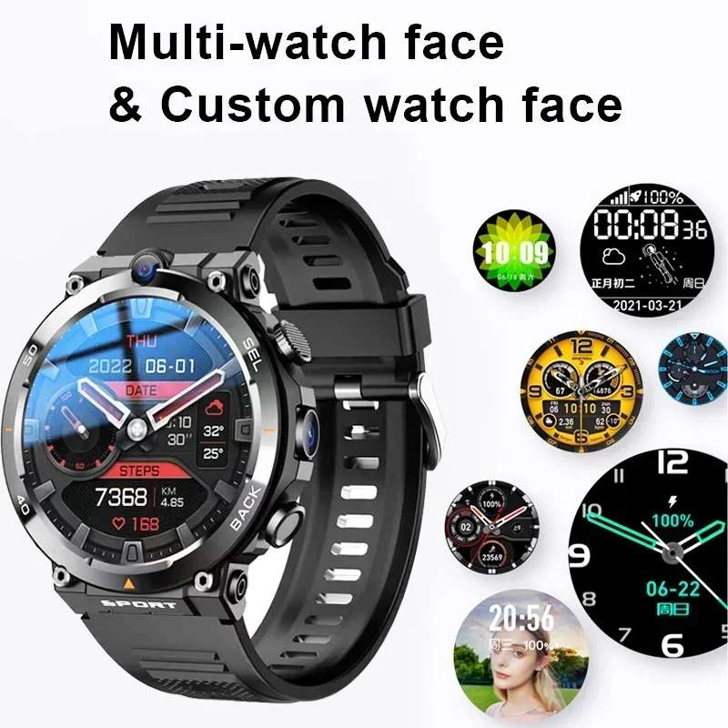 1,39-inch 4G Netwerk Sim-kaart Smart Horloge Dubbele Camera GPS Wifi NFC Robuuste 64G-ROM Google Play IP67 Android Mannen Vrouwen Smartwatch