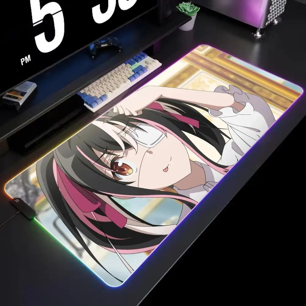 

Игровой коврик для мыши Tantei wa Mou Shindeiru с RGB-подсветкой, большой коврик для стола, аксессуары для геймеров