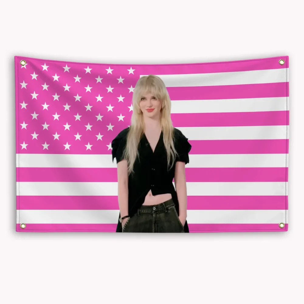 A-Avril R-Ramona L-Lavigne Pink American Flag Bed Room Decoration Y2k Bedroom Stuff Advertising Outdoor Decor Barber Shop Flaga
