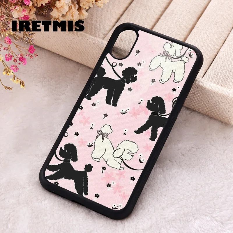 Iretmis Phone Cover Case For iPhone X XS Max XR 11 12 13 PRO MINI 14 15 16 Plus Rubber Silicone Poodle Doodles