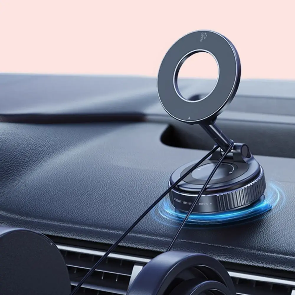 

Magnetic Car Phone Holder 360° Rotating with Vacuum Suction Cup Cell Phone Bracket Portable Universal Travel Phone Stand