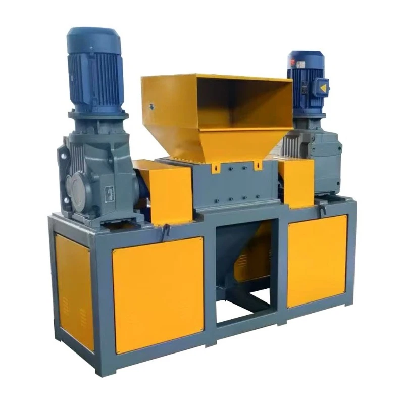 Small double shaft shredder shredding scrap metal domestic waste wood shredder equipment