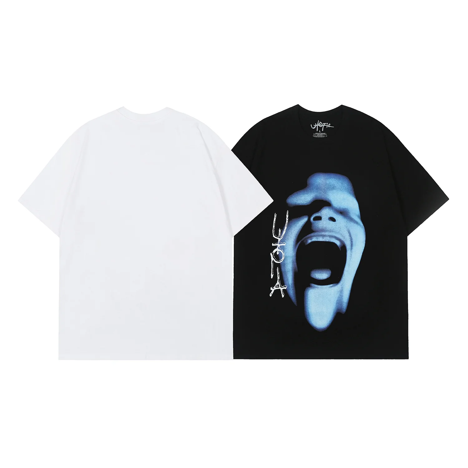 American Style Loose Fit Pure Cotton Short Sleeve T-Shirt Emotion Print Streetwear Casual Youthful Fashion City Walk Daily Wear