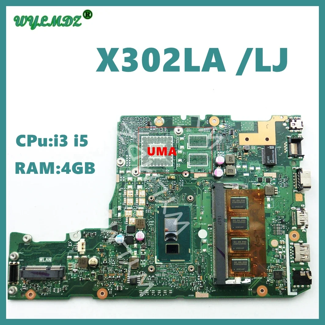 

X302LA With i3 i5 i7-4th/5th Gen CPU 4GB-RAM UMA/PM Mainboard For ASUS F302LJ X302LJ X302LA P302LA P302LJ Laptop Motherboard