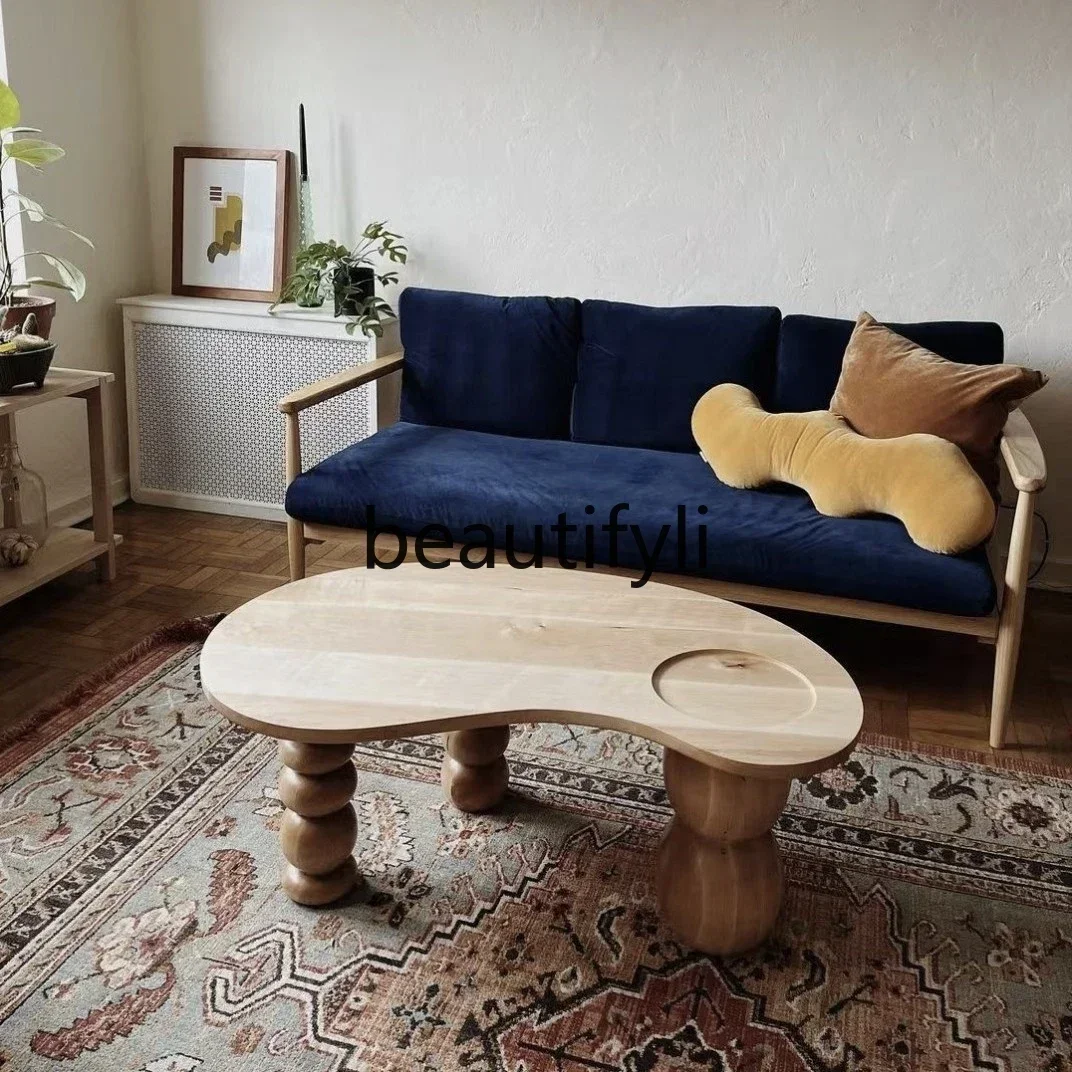 SS S7486 Medieval solid wood mango coffee table log color modern simple living room special-shaped tea table homestay coffee tab