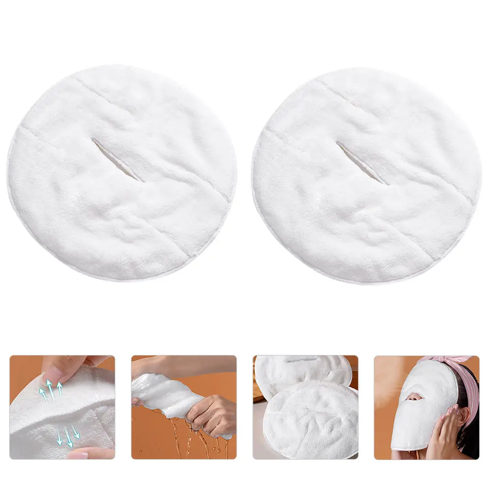 2 szt. Ręcznik do terapii ciepłem z polaru koralowego, wysokiej jakości nawilżający kompres chłodzący do domowej pielęgnacji twarzy, narzędzie do parowania twarzy dla kobiet.