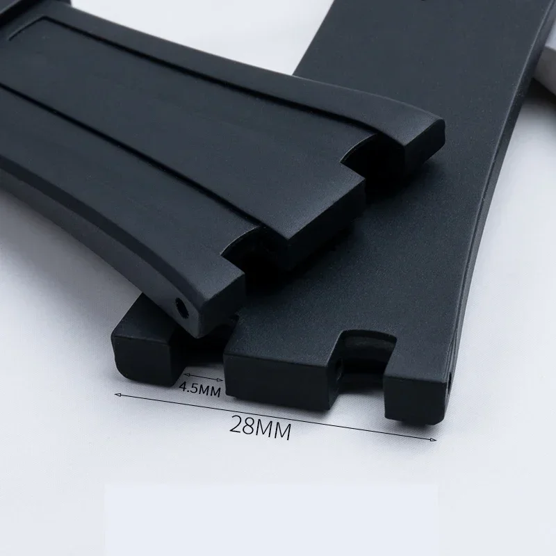 إكسسوارات الساعة حزام لساعة أوديمارس وبيجيه رويال أوك حزام أصلي AP 15710 26470 حزام ساعة رياضية من مطاط السيليكون 28 مللي متر