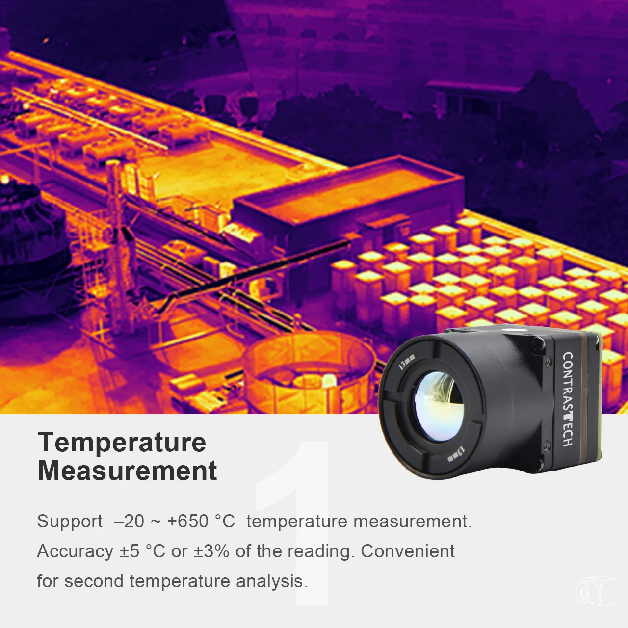 202630Hz 12μm 1280x1024 Shockproof Outdoor Thermal Camera Radiometric Camera Uncooled Infrared Sensor for Monitoring Analog