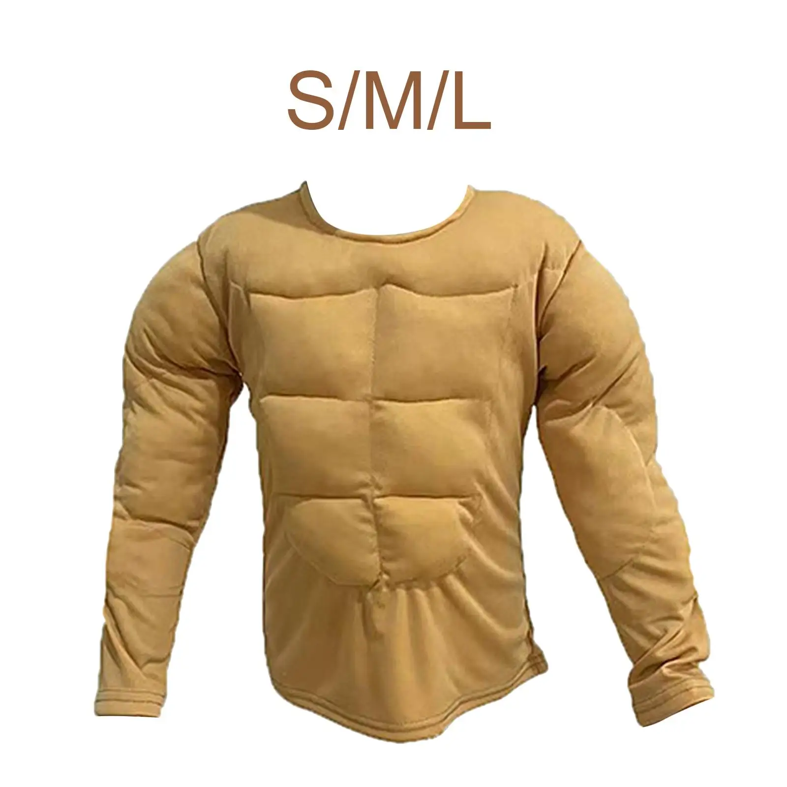 Boys Muscle Padded Shirt Halloween Costume for Children Realistic Builder Cosplay Party Undershirt Dress Up
