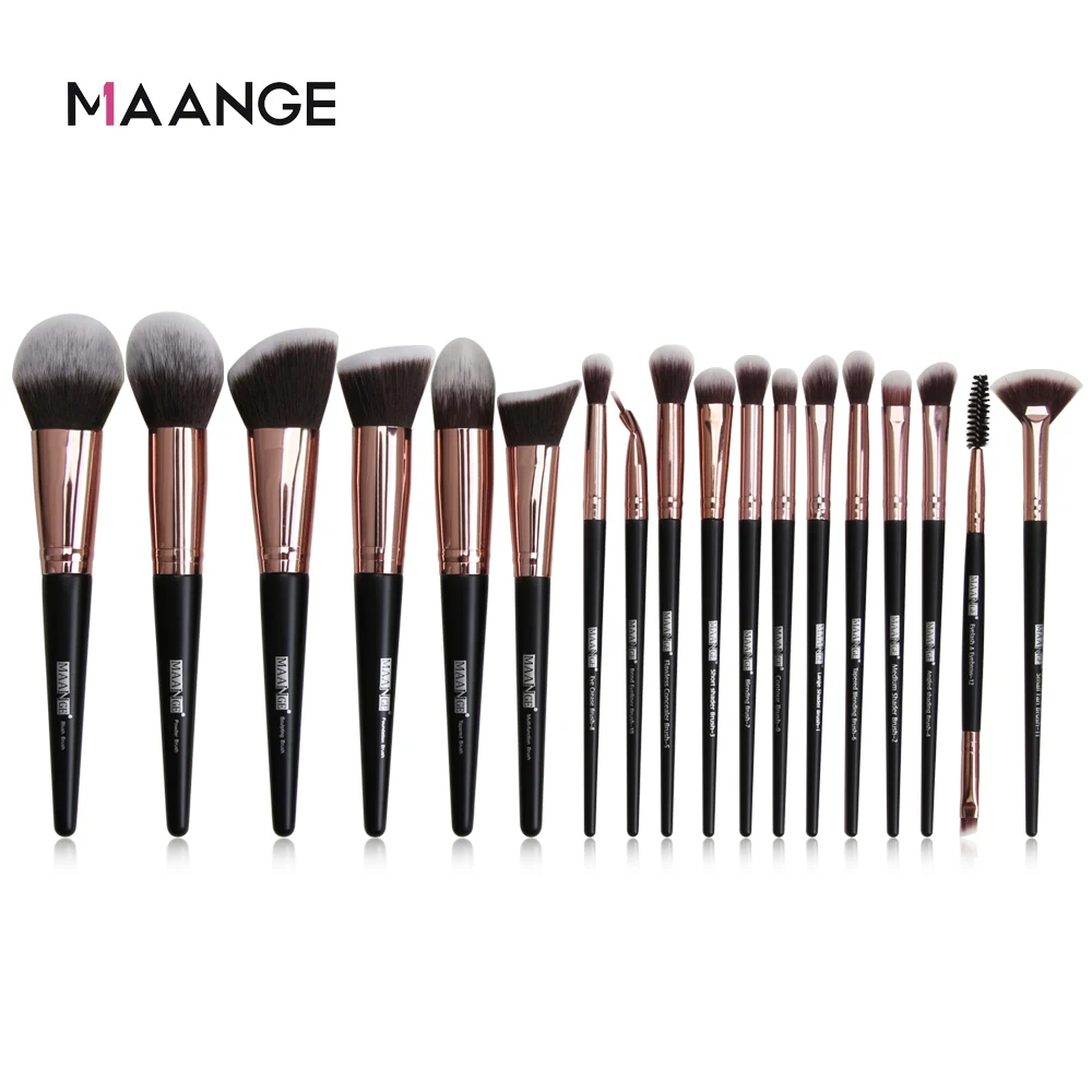 MAANGE 18Pcs Makeup Brushes Set Professional Natural Hair Foundation Powder Eyeshadow Blush Make Up Brush Cosmetic Beauty Tools