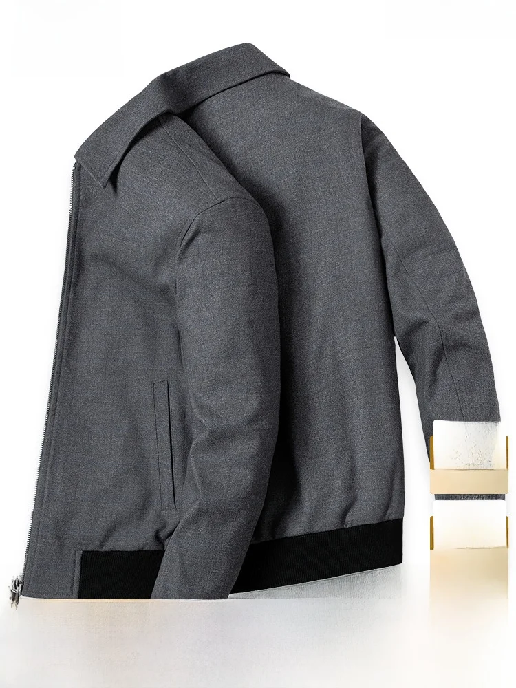 

Septwolves Men's Casual Jaet Autumn New Sle Mid-aged Busin Casual Turn-down Collar Top Coat Dad Men's Faionable High...