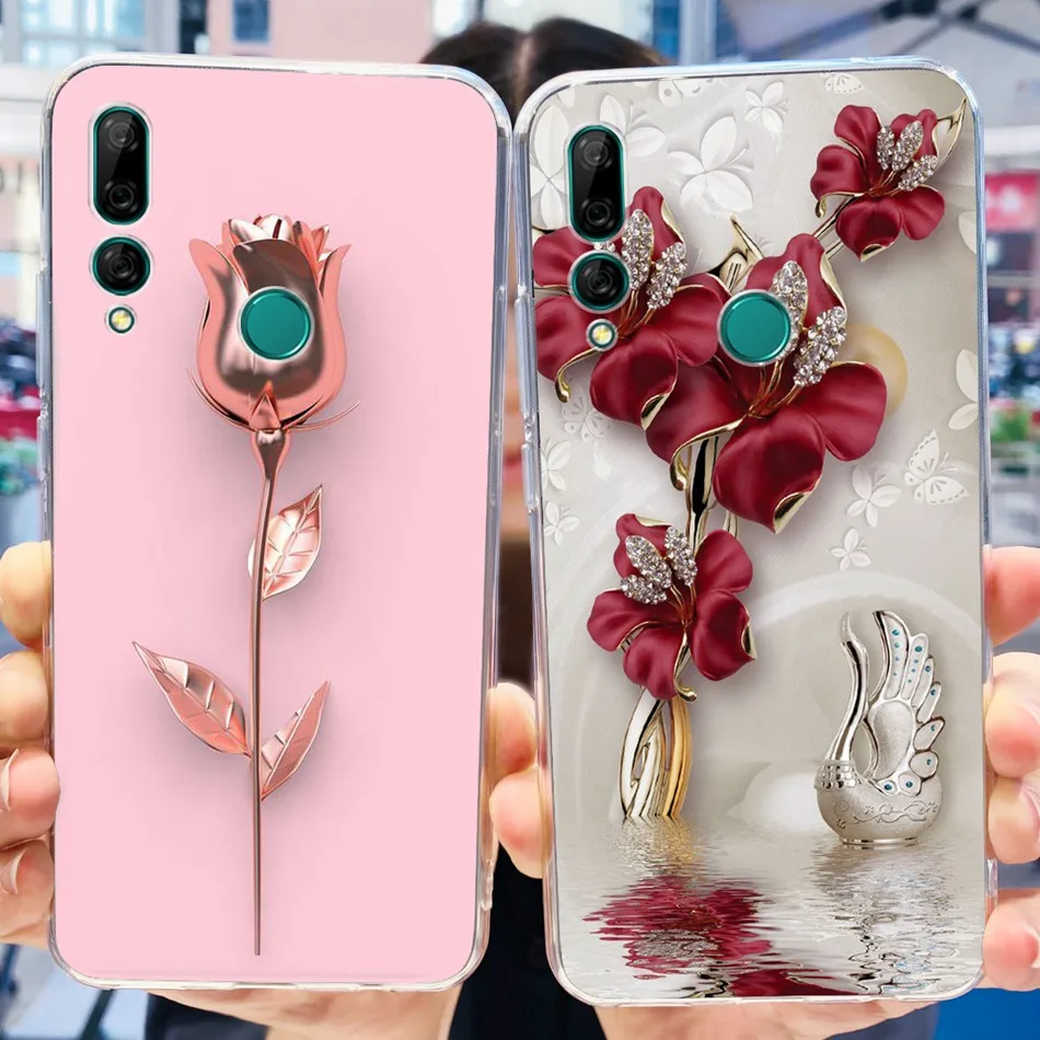 For Huawei Y9 Prime (2019) Case Huawei Y9S Y9 2019 Elegant Printing Soft Silicone TPU Clear Cover For Huawei Y 9 9s Y9Prime 2019