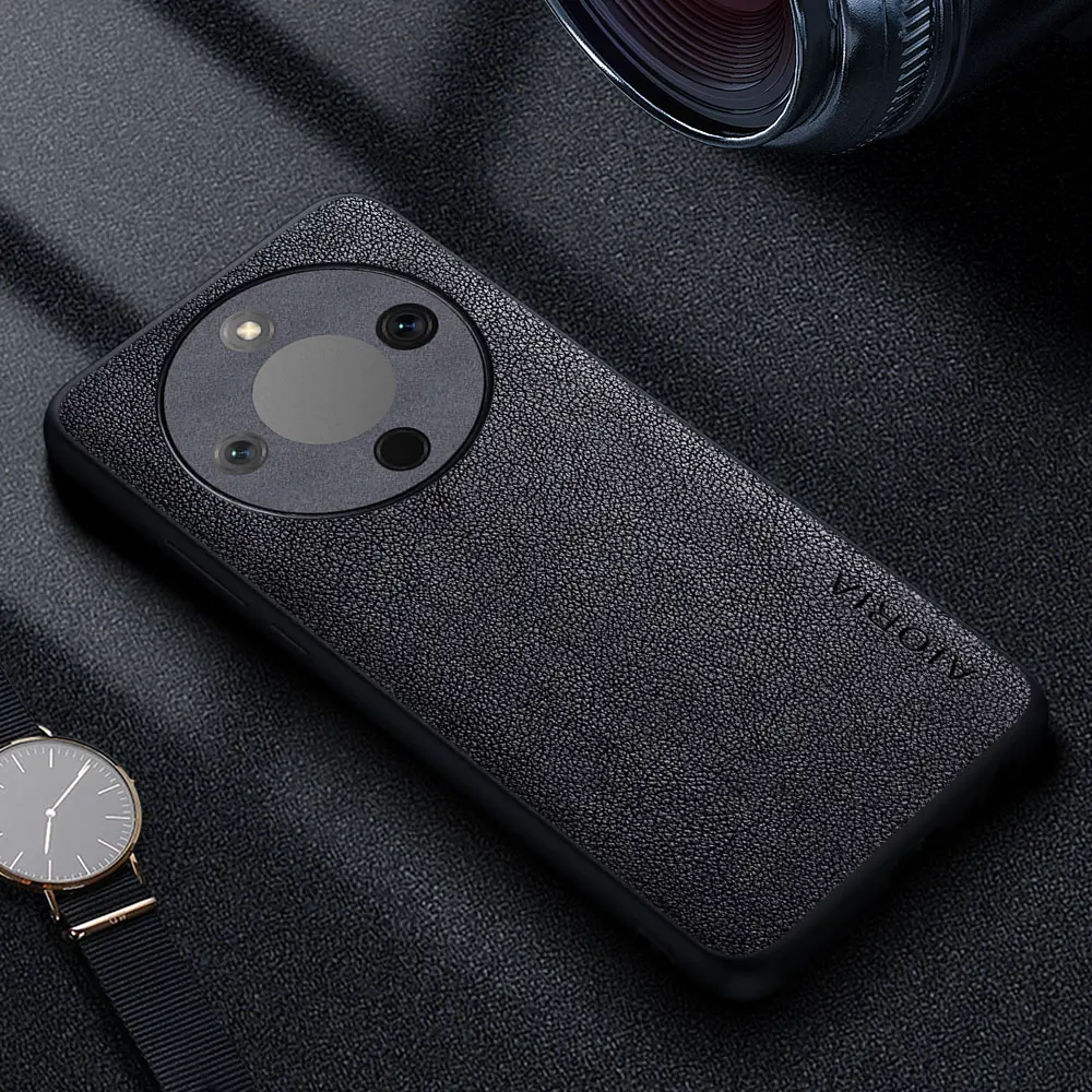 حافظة هاتف جلدية فاخرة فاخرة لهاتف Honor X9D X7D Funda Business Style غطاء هاتف بلون سادة