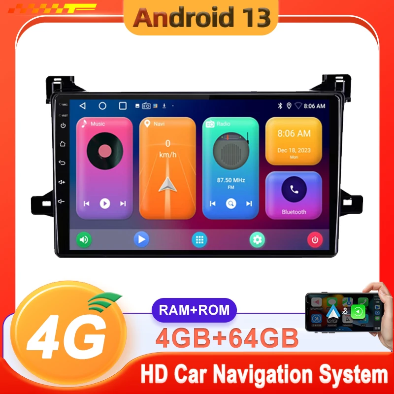 

Автомагнитола 9 дюймов Android 13 Carplay для Toyota Prius XW50 2015 - 2020 No 2din DVD GPS навигация Сенсорный экран видеорегистратор HDR