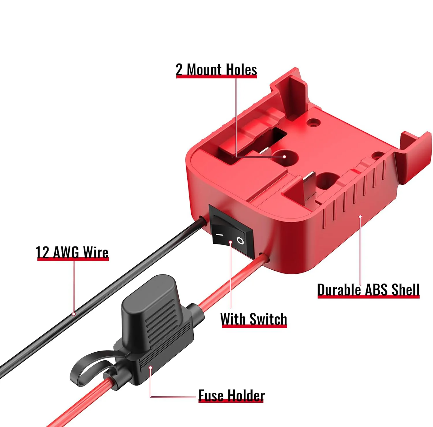 Power Wheel Adapter for Makita/Milwaukee/Dewalt 18V 20V Li-ion Battery DIY Power Connector Dock Holder