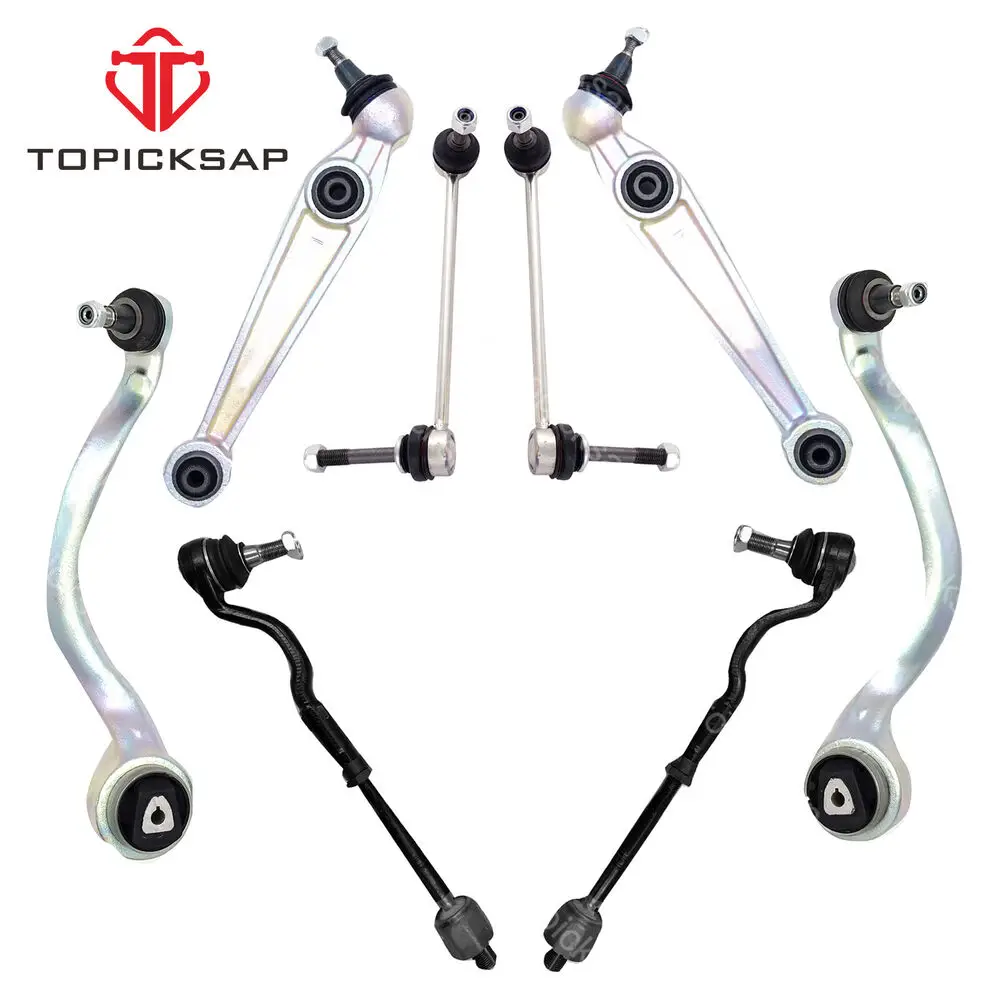 TOPICKSAP Front Lower Forward Rearward Control Arm Ball Joint Tie Rod Suspension Kit for BMW X5 X6 E70 E71 2007 2008 - 2013