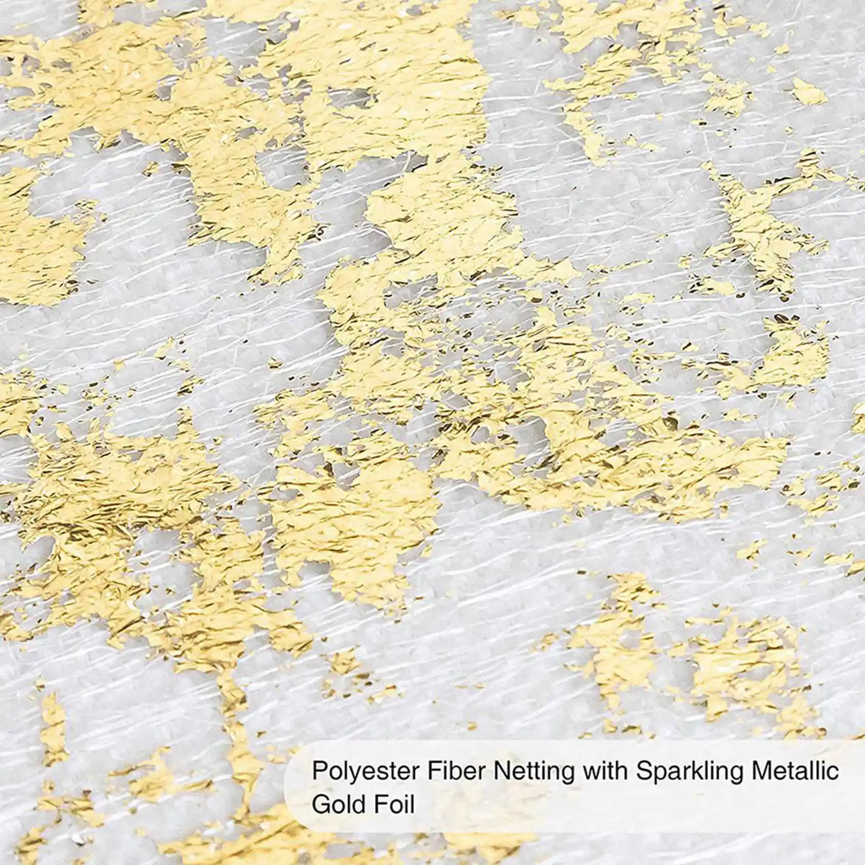 AT02-5X Table Runner, Sparkling Polyester Tulle Ribbon Roll With Gold Foil,Birthday Party Wedding Christmas Decor 28Cmx10m