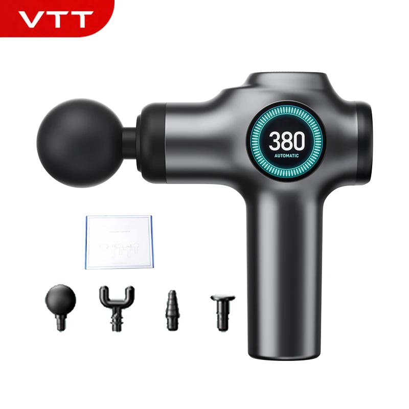 

VTT Mini Fascial Massage Gun Electric Percussion Massager Body Relaxation With 4 Replaceable Massage Head Muscle Masajeador