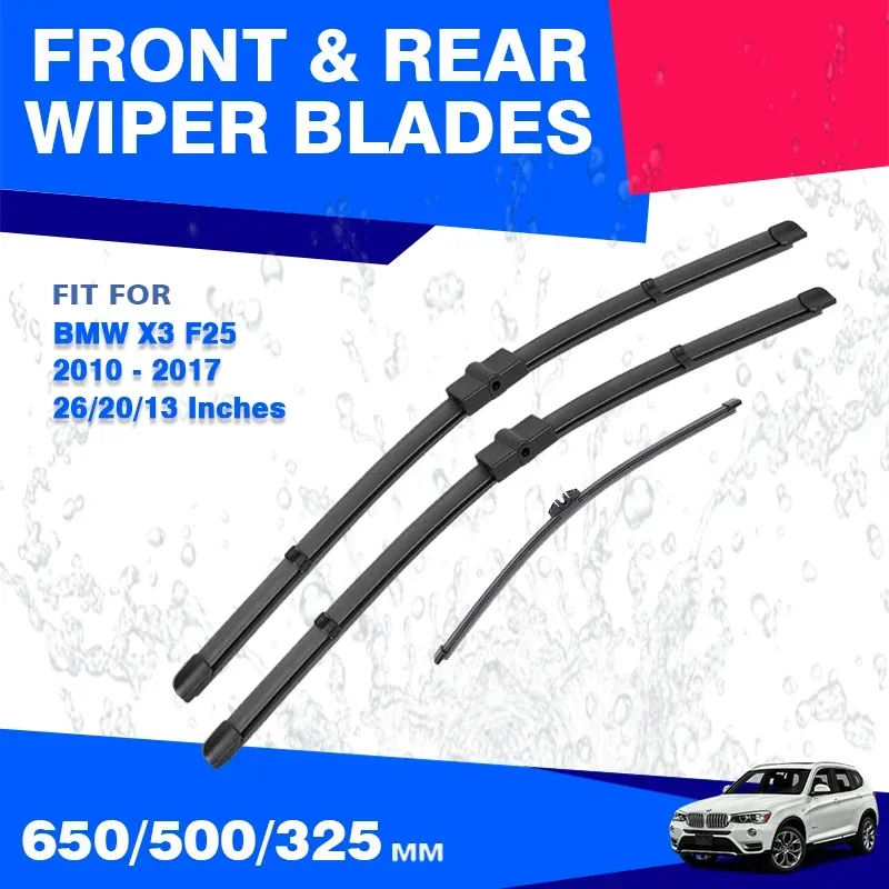 Front / Front Rear Wiper Blades For BMW X3 F25 2010 - 2017 Windshield Windscreen Wiper Accessories 2011 2012 2013 2014 2015 2016