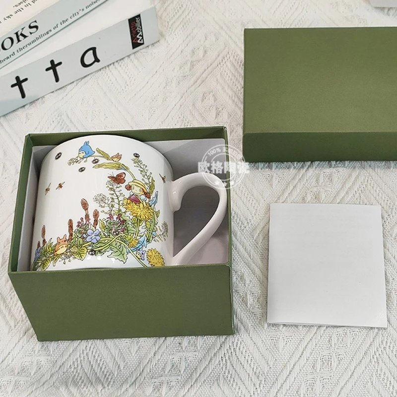 

Высокоэстетичная японская керамическая кружка в стиле, легкая роскошная чашка для молока для детей, милый дизайн, чашка для воды для дома и офиса