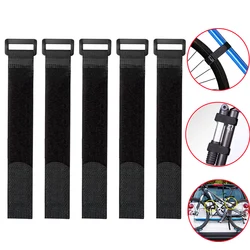 5pcs Bike Tie Fixed Strap Cable Nylon Hook and Loop Bike Rack Straps Self-adhesive Fastening Bike Wheel Strap