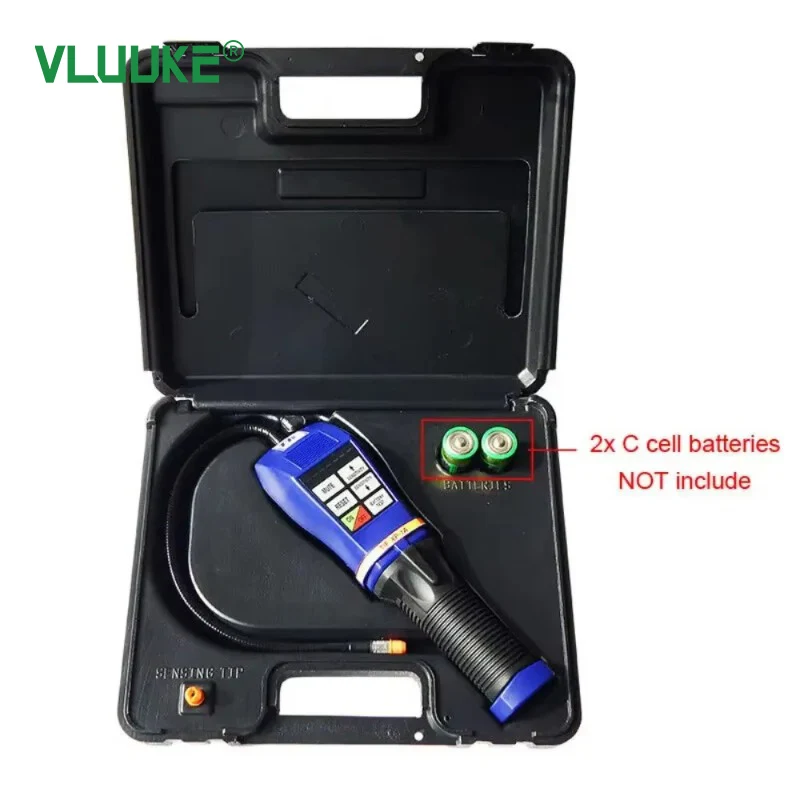 VLUUKE SF6 Rilevatore di fughe di gas wireless automatico a doppio canale con tastiera touch con sonda da 35 cm per rilevamento di refrigeranti alogeni