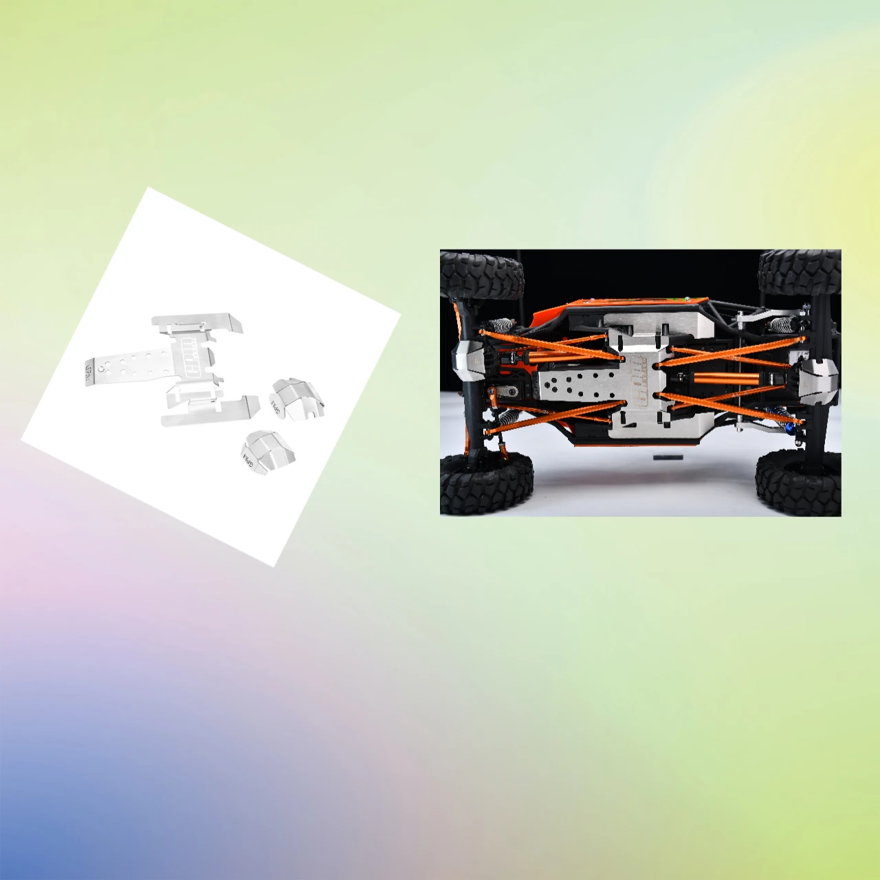 Stainless Steel Chassis Skid Kit For VANQUISH PRODUCTS 1/10 H10 Optic Kit