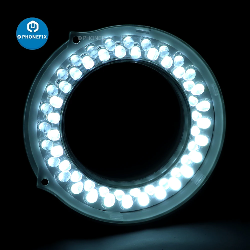 Source lumineuse de caméra industrielle 56 LED, éclairage annulaire, lampe réglable 0-100%, pour éclairage à vision industrielle