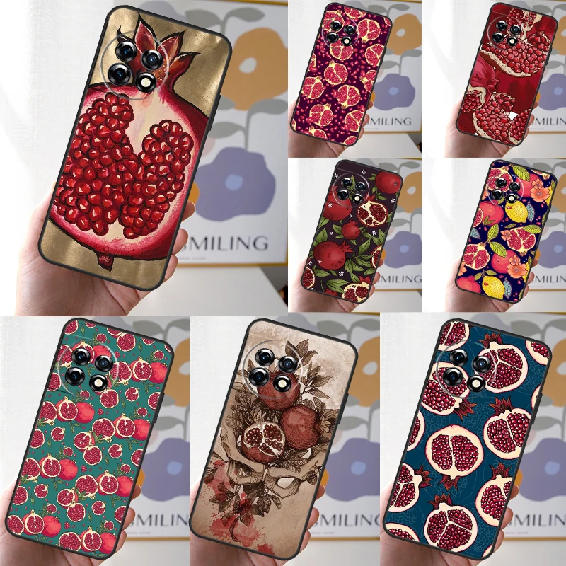 Food Fruit Red Pomegranate Case For OnePlus 10T 8T 9R 10R 12R 8 9 10 Pro 11 12 OnePlus Nord 3 CE 2 Lite N10 N20 Cover