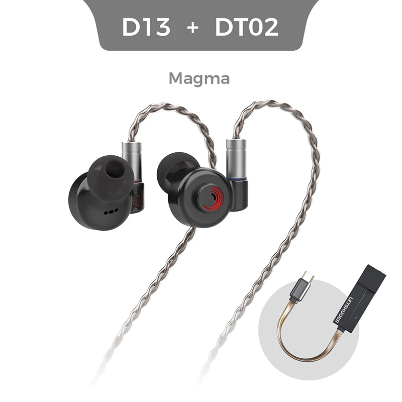 LETSHUOER D13 13mm IEMs dinámicos bobina móvil en el oído Monitor de alta fidelidad estudio carbono DLC diafragma bajo audiófilo músico auriculares