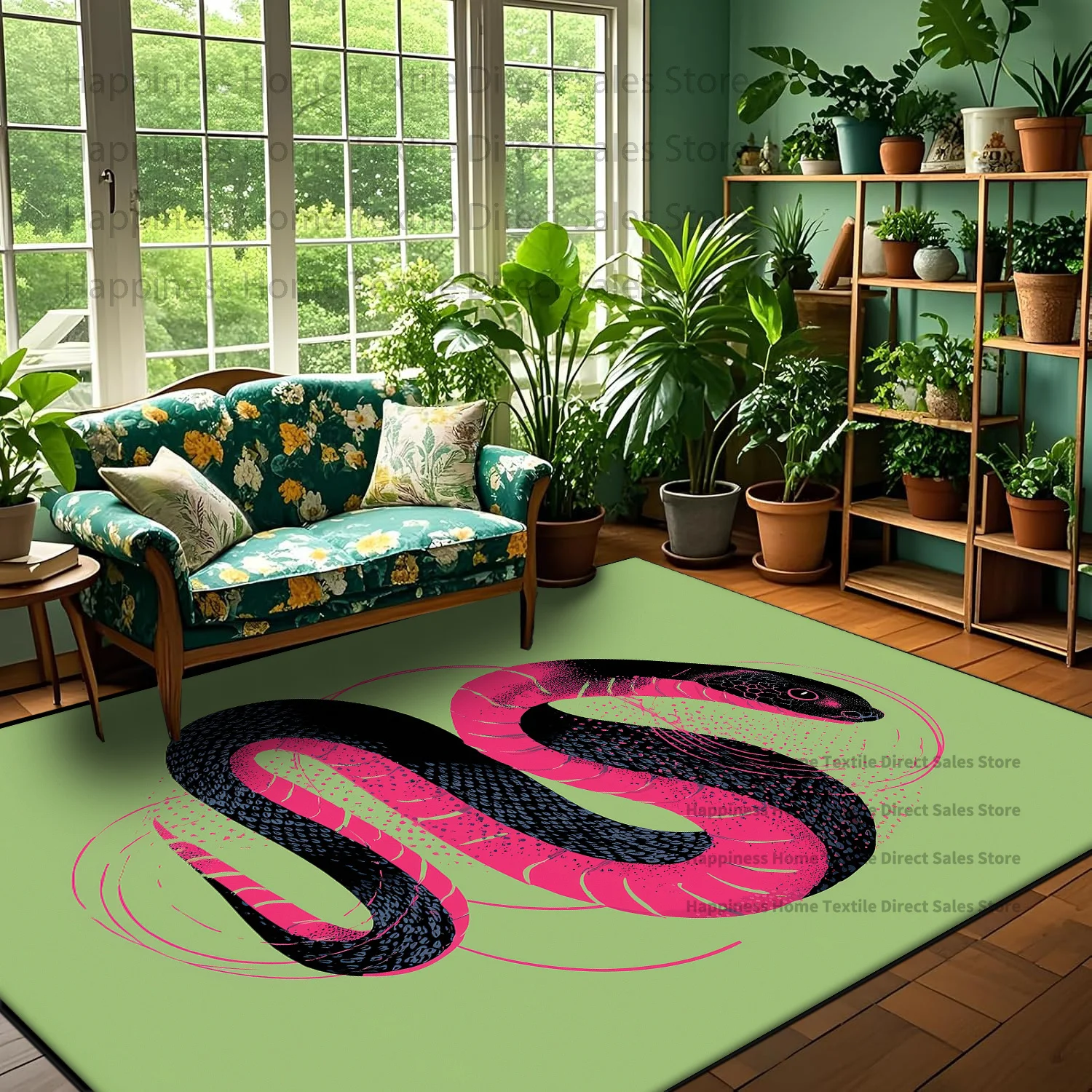 Modern Snake Pattern Living Room Sofa Carpet Soft Fluffy Washable Decoration Bedroom Rug Kitchen Non-slip Large Area Floor Mats