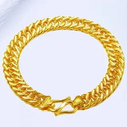 999 real 24k gold bracelet men all the way to wealth real gold bracelet boss chain eight parties to wealth real gold bracelet