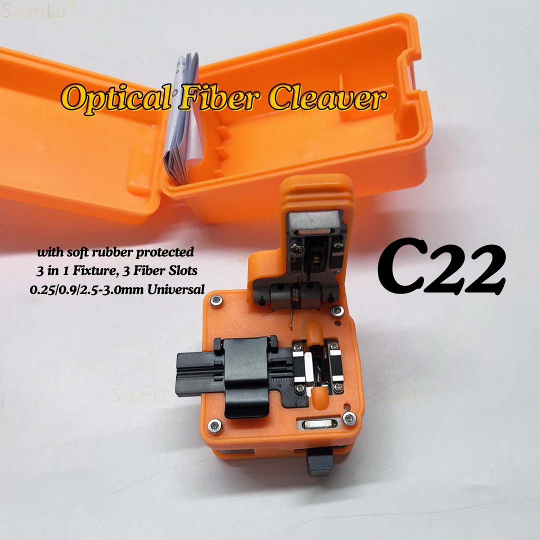 C22 High-precision Optical Fiber Cleaver 0.25/0.9/2.5-3.0mm Universal 24 faces Optic Cable Cutter Fusion Splicer Optical Cissor