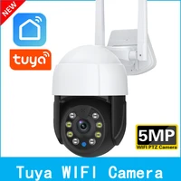 Cámara IP PTZ domo de velocidad Tuya de 5MP, seguimiento automático para exteriores, cámara inalámbrica WIFI, cámara CCTV P2P, vigilancia con detección IA a todo Color